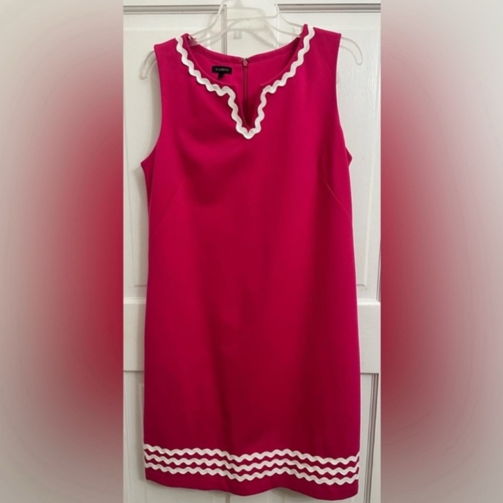 Talbots Pink Shift Dress with Rickrack Trim - Picture 3 of 11